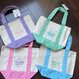 Trader Joe’s Canvas Tote Bag 4 colors new with tag